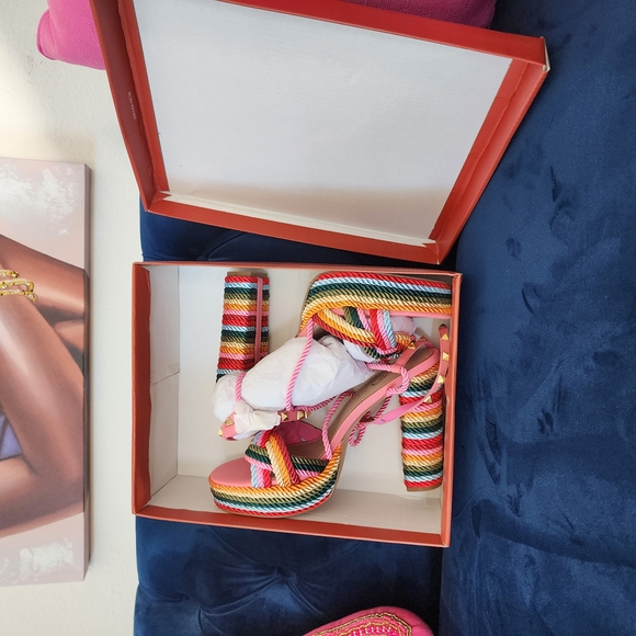 Shoes - Colorful Striped Women's Platform Sandals